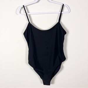 Rhythm. Classic Minimal One Piece Swimsuit Size XL Black Eco-conscious Bodysuit